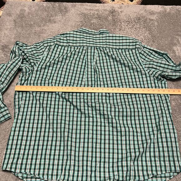 Duluth Trading WrinkleFighter Shirt Mens 3XL Plaid Green Blue Long Sleeve - Picture 4 of 7